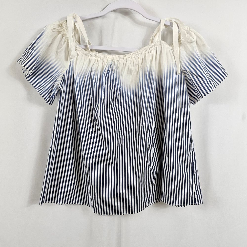 Milly Eden Top in Blue Stripes - Size P